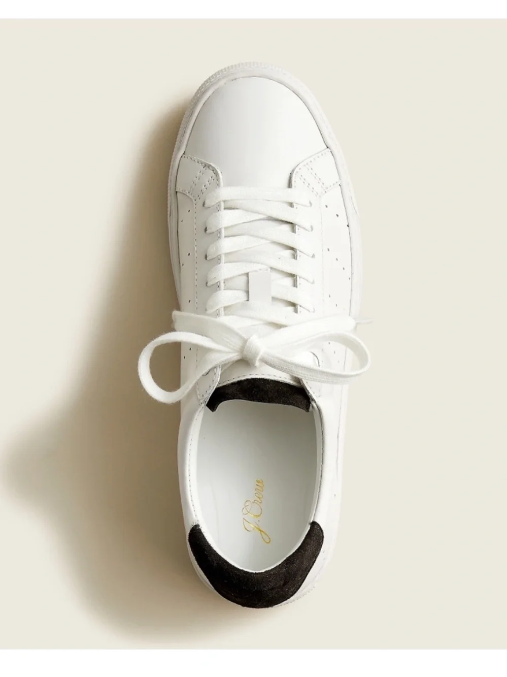 J. Crew Saturday Leather Sneakers with Suede Dark Slate Heel Tab